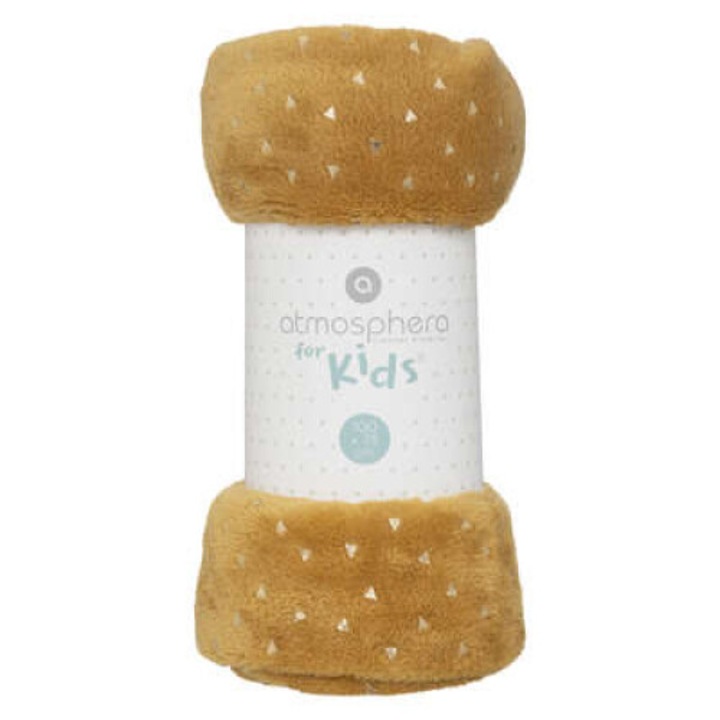 Gyermek takaró, Atmosphera Createur d'interieur, flanel, puha, 100x75cm, sárga