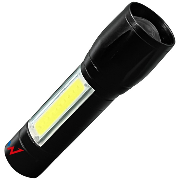 Фенер LED Wonder T1001S, 5W, 100 лумена, Батерия 500mAh, Автономност 4ч, Дистанция на осветяване 50м, Алуминий, Черен