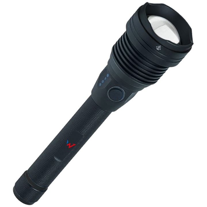 Фенер LED Wonder T60001W, 75W, 6000 лумена, 4400mAh батерия, 4ч автономност, IP44, Дистанция на осветяване 500м, Алуминий, Черен