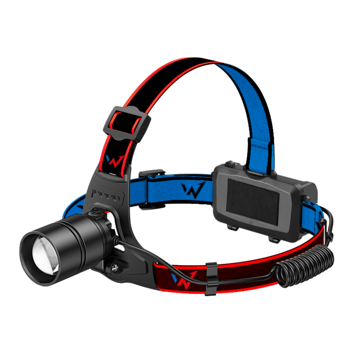 Челник LED Wonder WT5001H, 15W, 500 лумена, Батерия 2800mAh, IP44, Автономност 4.5ч, Дистанция на светене 300м, 5 режима на светене, Черен