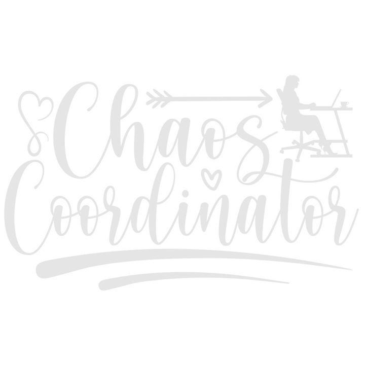 Sticker Exterior cu textul "Chaos coordinator" - coordonatorul haosului, Vinyl Alb, 30 cm