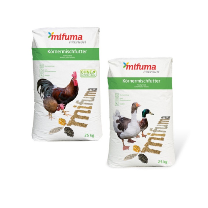 Amestec de seminte pentru pasari de curte Bio, Mifuma Natur Geflügelkörner, sac 25 Kg