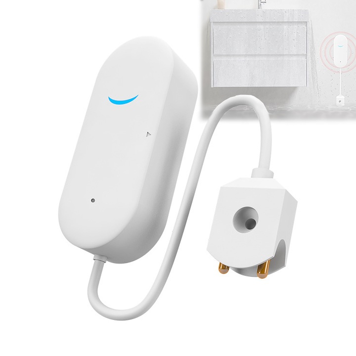 Senzor inteligent de inundatie/scurgeri, WiFi, alb
