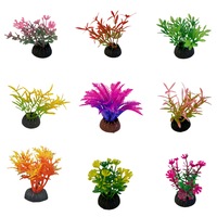 Set 9 planta artificiala, SINBINTA, Reutilizabile, Portabil, Marime mica, 2.5*5cm, Nu se estompeaza, Non-toxic si inofensiv, Usor de curatat, Radacina detasabila, Baza stabila, Rezistent la deformare, PVC, Multicolor