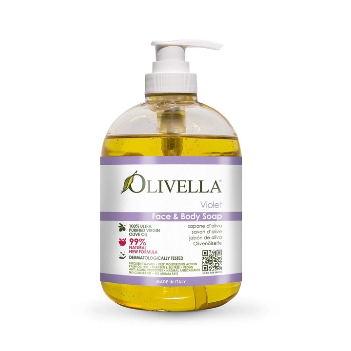 Sapun Olivella Violet pentru fata si corp 500 ml