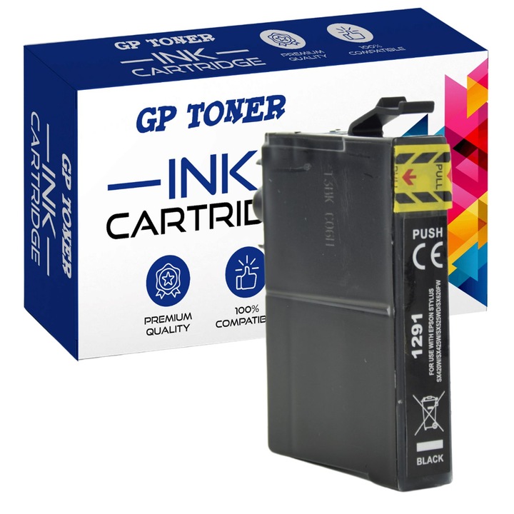 Epson T1291 kompatibilis tintapatron - GP TONER, fekete, 600 oldal