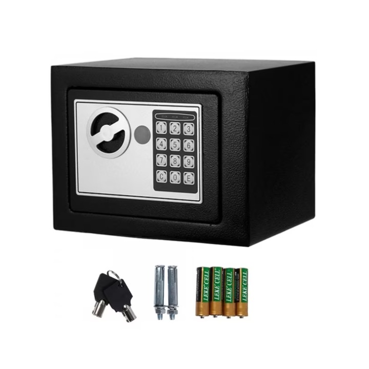 Cutie de valori electronica cu incuietoare digitala, neagra