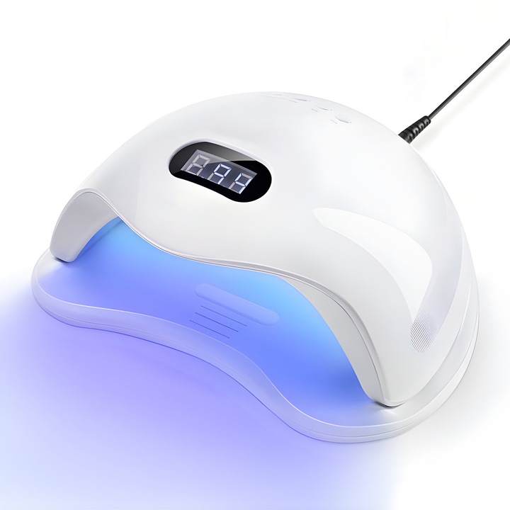 Lampa UV Unghii Retoo Sirius cu 24 LEDuri Duale, Senzor de Miscare si LCD, 48W, Baza Detasabila, Temporizator, Alb
