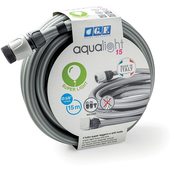 Градински маркуч GF Garden AQUALIGHT 3/4, Дължина 15 м, Диаметър 3/4, Конектор 3/4