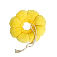 Guler de recuperare ajustabil pentru pisici dupa operatie, Bumbac, Stnqtsrv, floare, 18-26cm, galben
