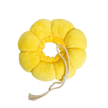 Guler de recuperare ajustabil pentru pisici dupa operatie, Bumbac, Stnqtsrv, floare, 18-26cm, galben