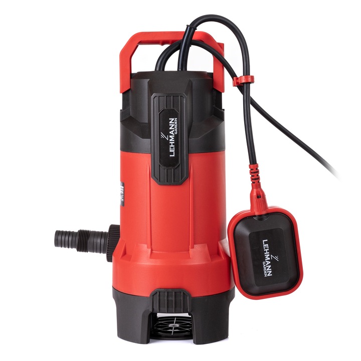Búvárszivattyú szennyezett és tiszta vízhez, Lemann SP1, 750W, 13000 l/h, 0,8 bar, indukciós motor, 1-1/2", 36x16,8x16 cm, 5,7 kg, fekete/piros