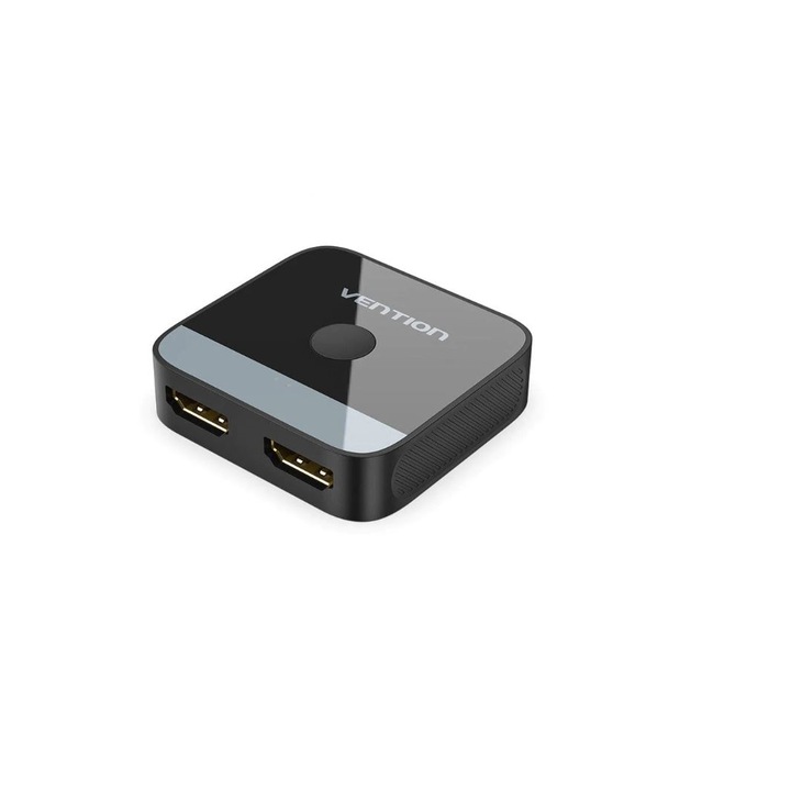 Видео превключвател Vention, HDMI(M) към 2 x HDMI(M), максимална разделителна способност 4K при 60Hz, позлатени конектори, двупосочен, корпус от акрил и ABS, черен