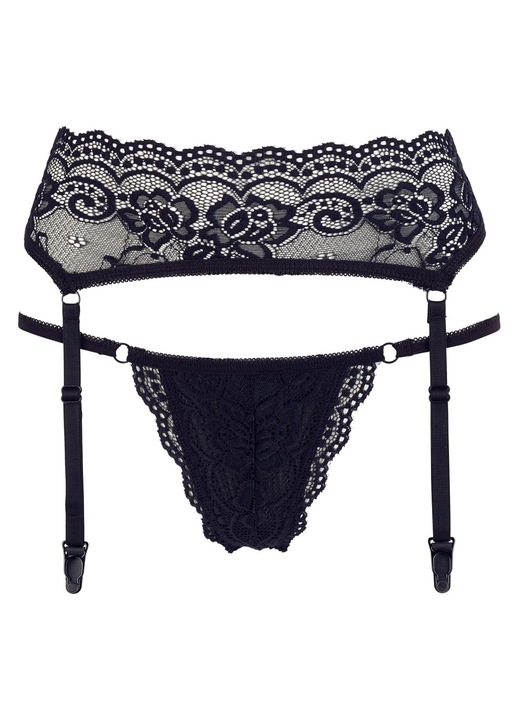 Harisnyakötő öv Cottelli Lingerie fekete poliamid, M INTL