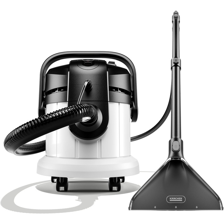 Прахосмукачка Karcher SE 4 Plus, Спрей екстракционен почистващ препарат, 1000 W, Капацитет на резервоара за чиста вода 4 л, Капацитет на резервоар за мръсна вода 4 л, Бял