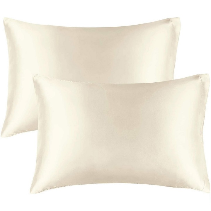 Комплект 2 сатенени калъфки за възглавници Narin Oyo Concept, 50x70 см, 100% полиестер, 150 GSM, Бял