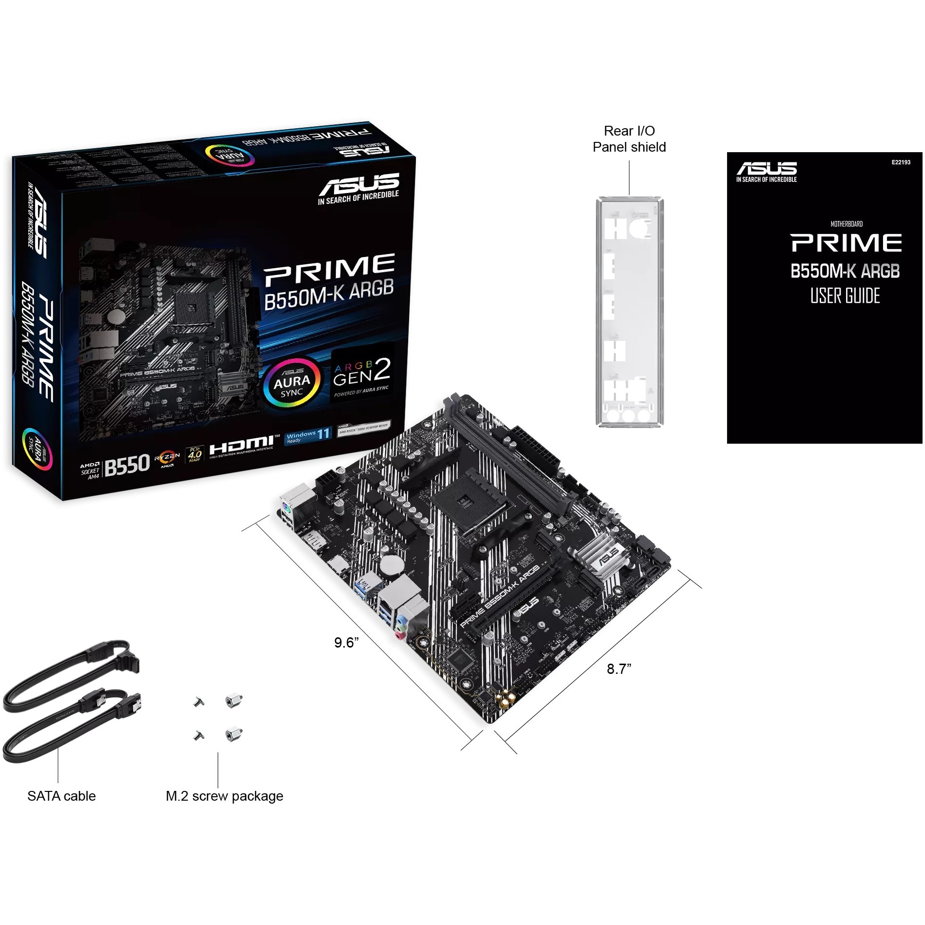 Placa de baza Asus, PRIME B550M-K ARGB, Socket AM4 - eMAG.ro