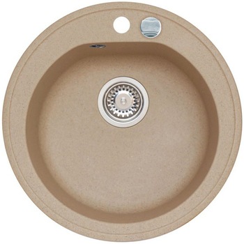 Chiuveta bucatarie Alveus Granital Niagara 10 G 55, dim fi 510mm, adancime 175 mm, sifon inclus, Bej