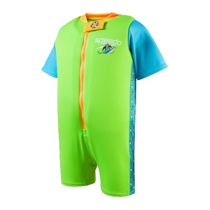 Бански костюм Speedo, За деца, 5-6 години, Зелен/Син