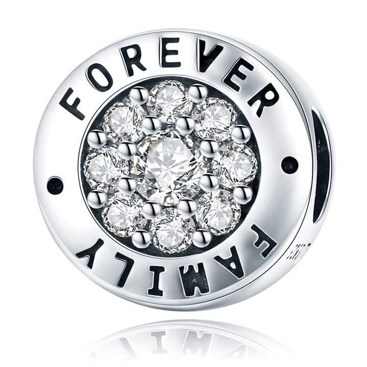 Kerek medál, Lorrifal, ezüst 925, cirkónium