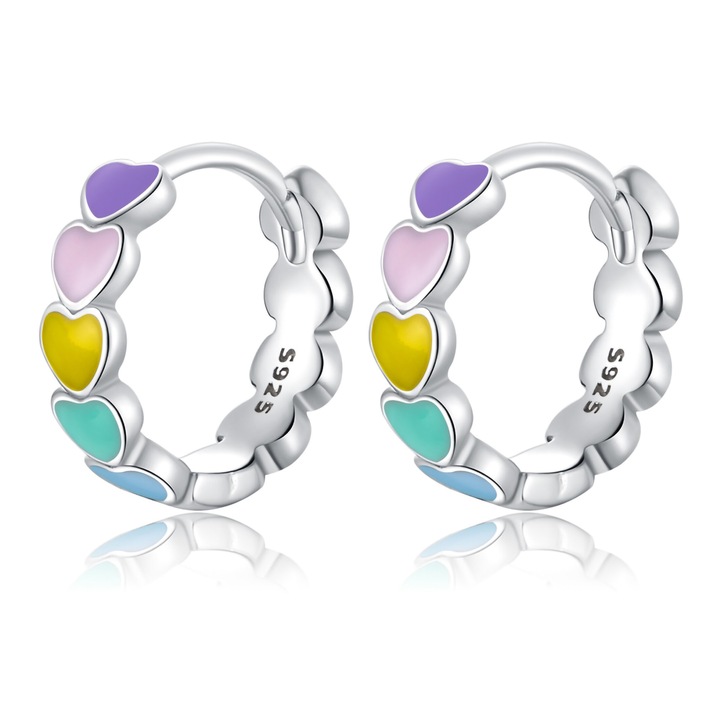 Női fülbevaló, Lorrifal, 925 ezüst, tarka