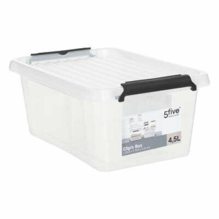 5five Simply Smart Clip Кутия за съхранение, полипропилен, 4.5L