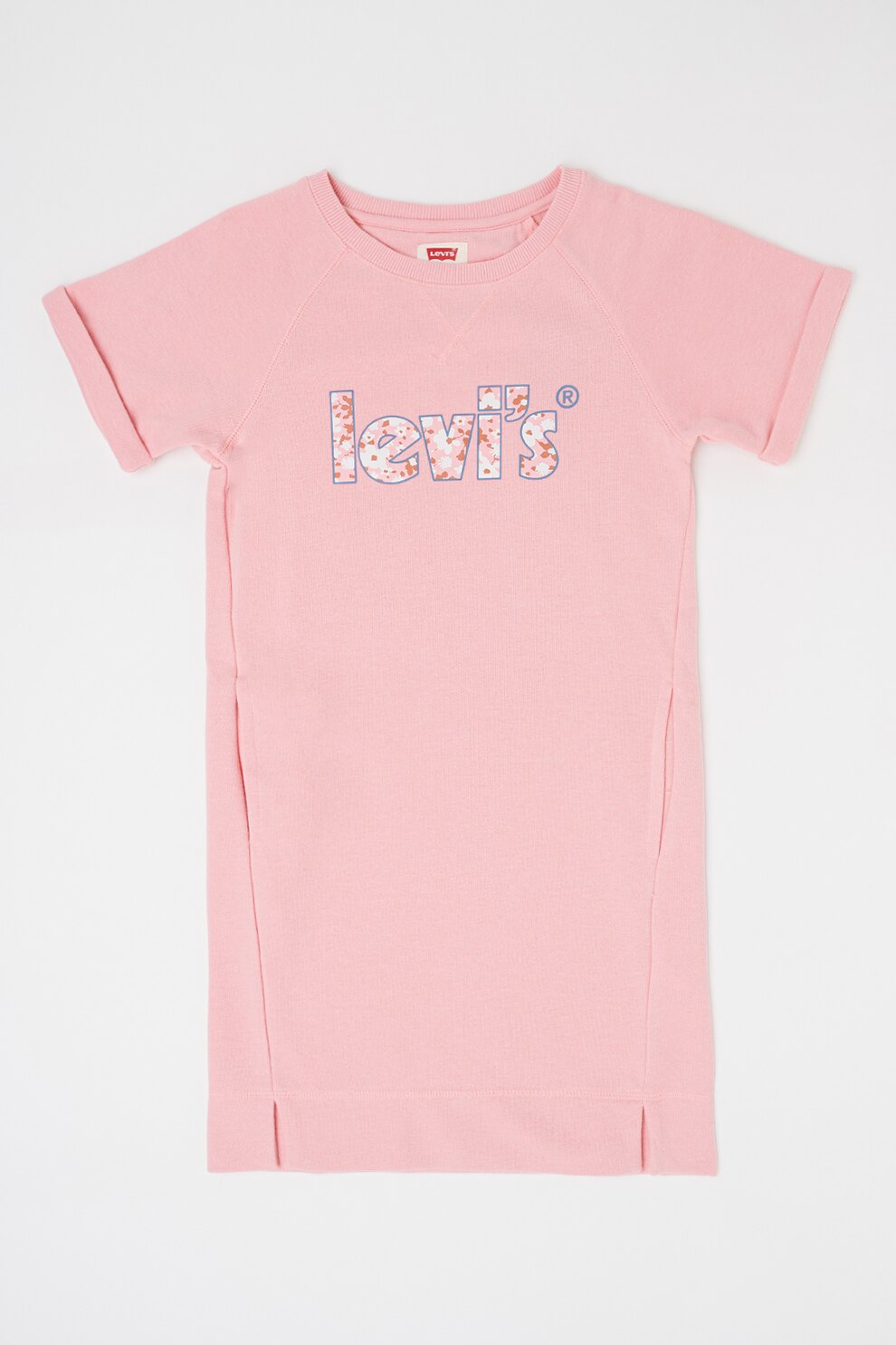 Levi's, Rochie din amestec de bumbac cu logo, Roz deschis, 158 CM
