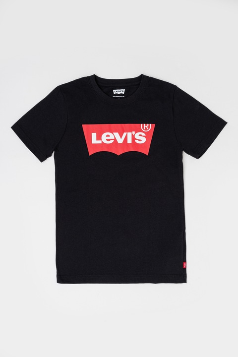 Levi's, Tricou din amestec de bumbac cu logo, Negru