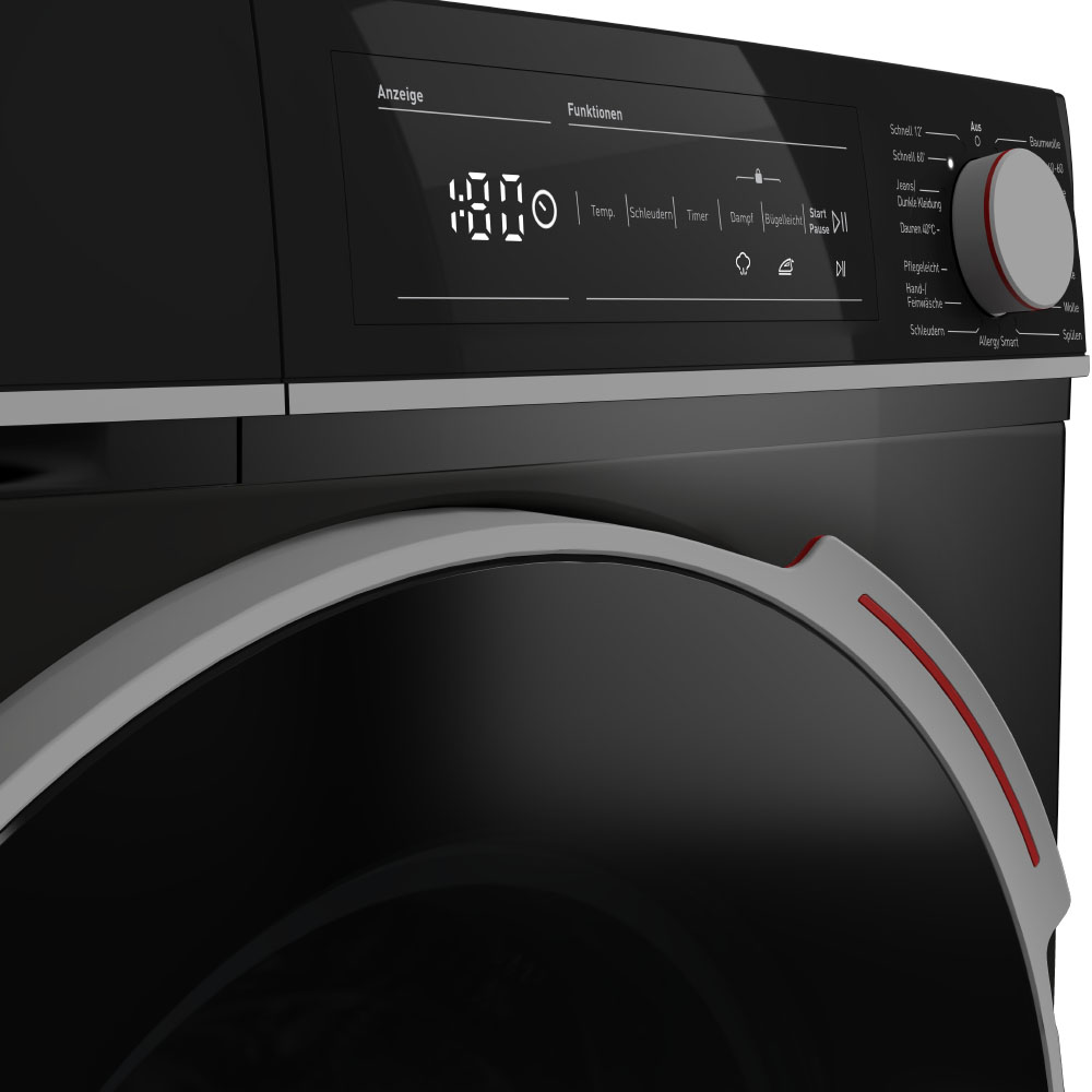 Masina de spalat rufe frontala Sharp ESNFH914CBDA-DE, 9 kg, negru, 1400 rpm