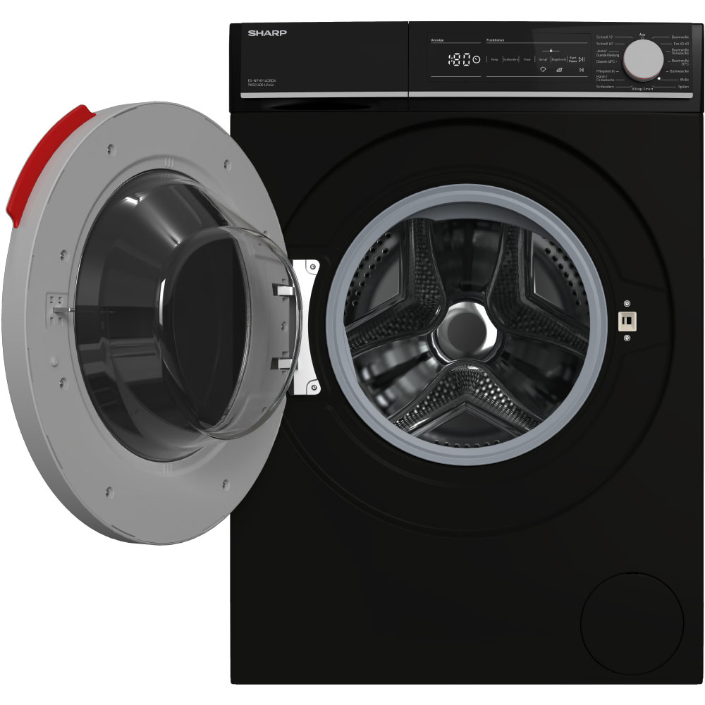 Masina de spalat rufe frontala Sharp ESNFH914CBDA-DE, 9 kg, negru, 1400 rpm