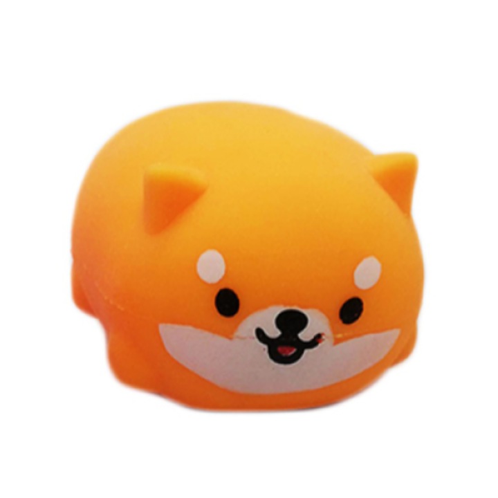 Jucarie Anti Stres, Caine Shiba Inu, Portocaliu, 10 cm