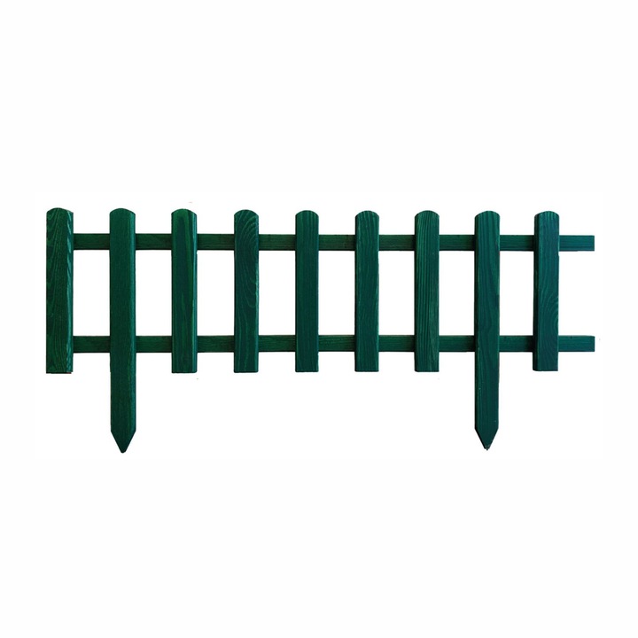 Gard de lemn pentru gradina, Floranica, verde, 100 x 40 cm