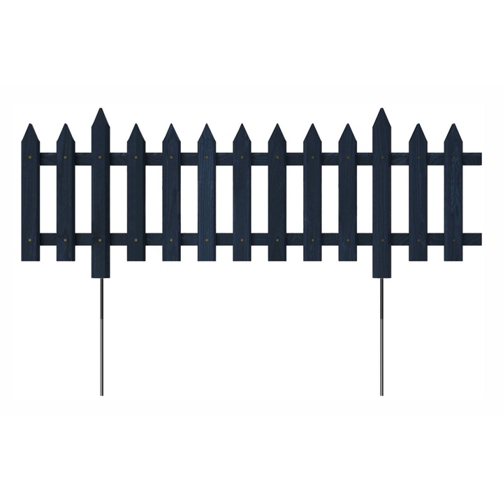 Gard pentru gradina, Floranica, infipt in pamant, din lemn, antracit, pin, 100 x 30 cm