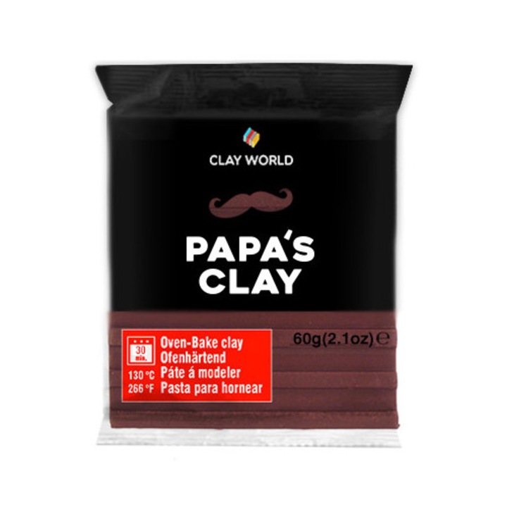 Pasta Polimerica Papa's Clay, 60g, Ciocolata