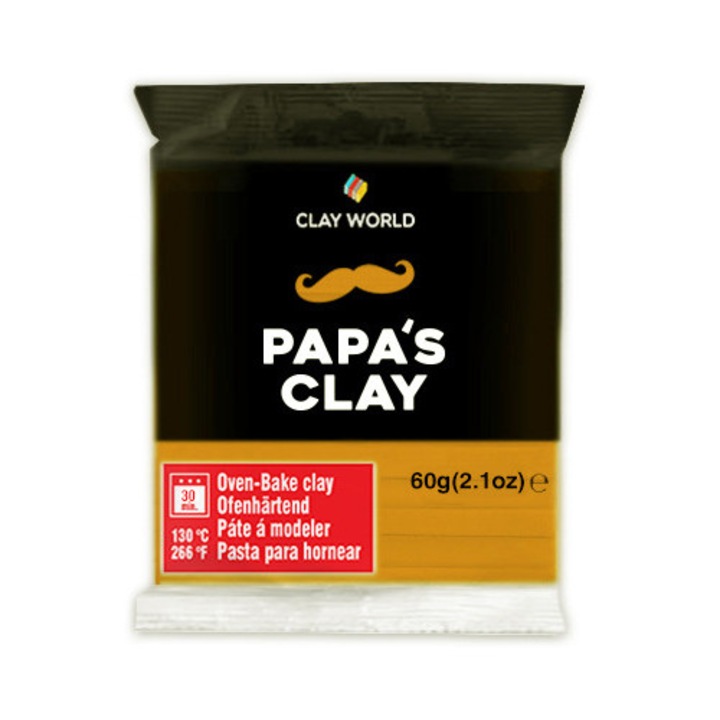 Pasta Polimerica Papa's Clay, 60g, Mustar
