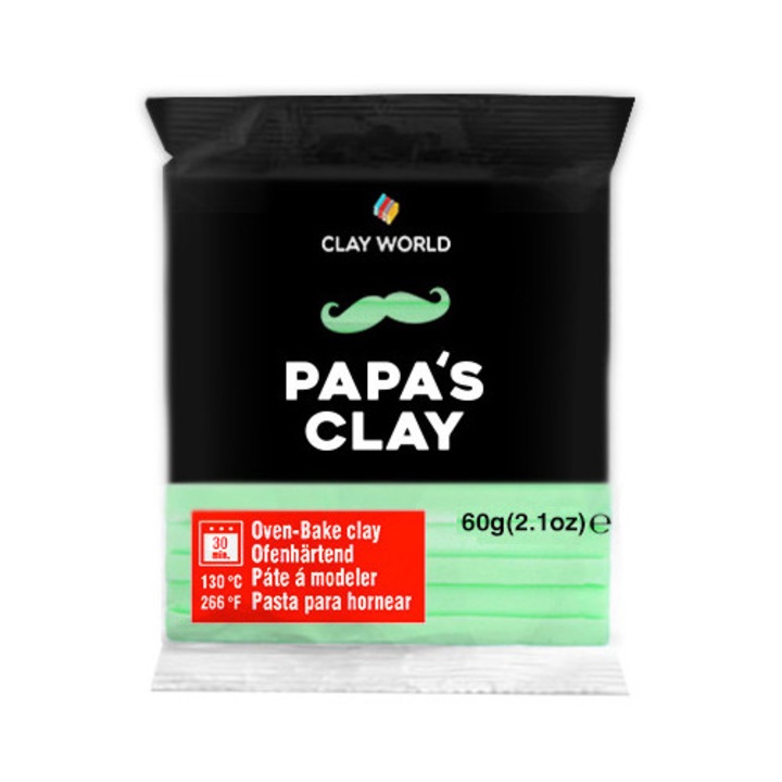 Pasta Polimerica Papa's Clay, 60g, Mintgreen