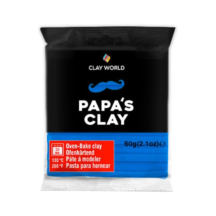 Pasta Polimerica Papa's Clay, 60g, Ocean Blue