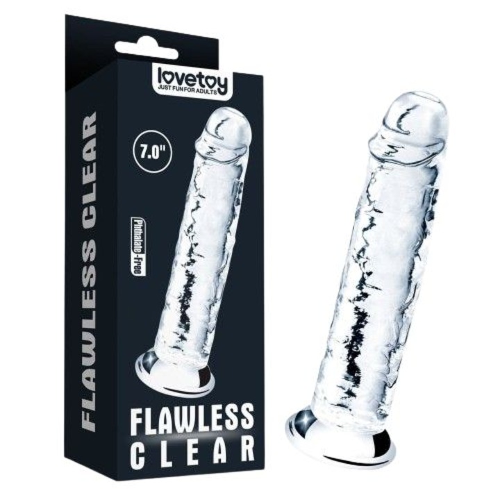 Dildo Lovetoy Flawless Clear, Transparent, 18cm