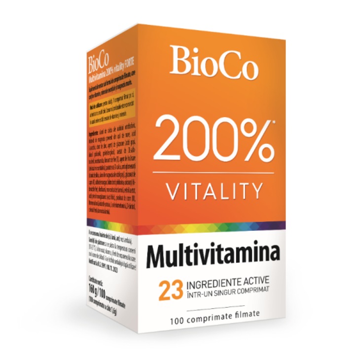 Multivitamina 200% vitality FORTE x 100 comprimate filmate / Bioco