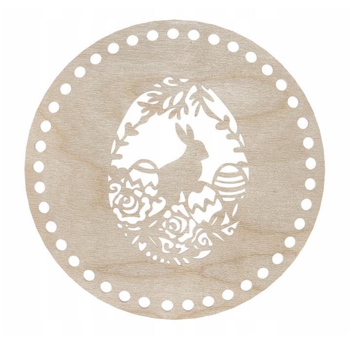 Дървена основа за дъното на кошницата Цветни мотиви Кръг от шперплат 20см Великден