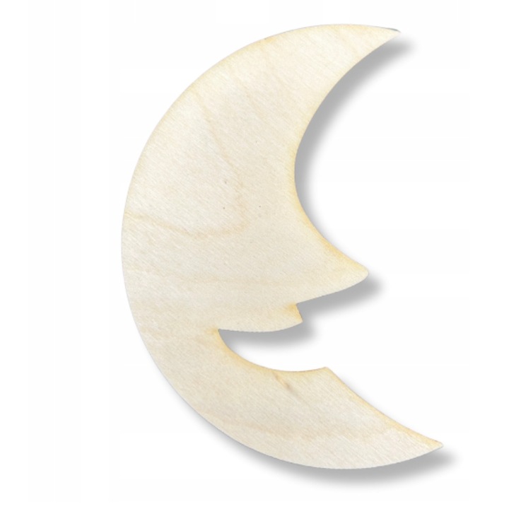 Baza de lemn, Sezatoare colorata, din placaj, pentru Decoupage, forma de luna, pentru Macramé