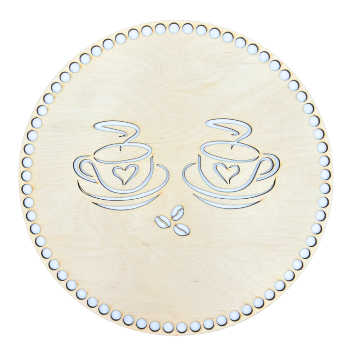 Baza din lemn, KoloroweMotki, pentru fundul cosului, din placaj, decupaj, cerc de 30 cm, pentru Macramé