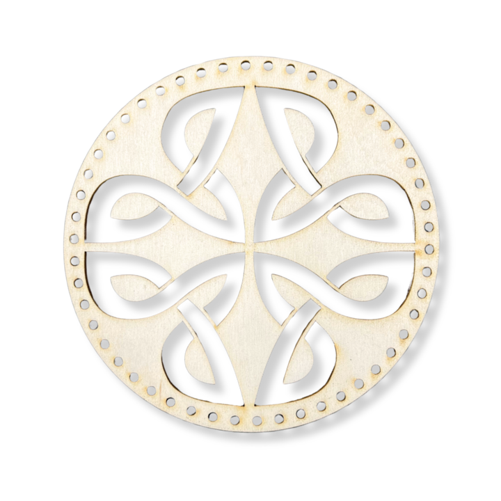 Mini cerc de lemn, KoloroweMotki, pentru Dreamcatcher, model celtic, 15 cm, pentru Macramé