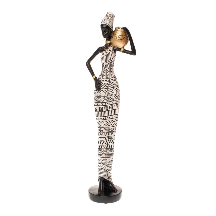Statueta African Girl 1, Rasina, Negru, 42 cm