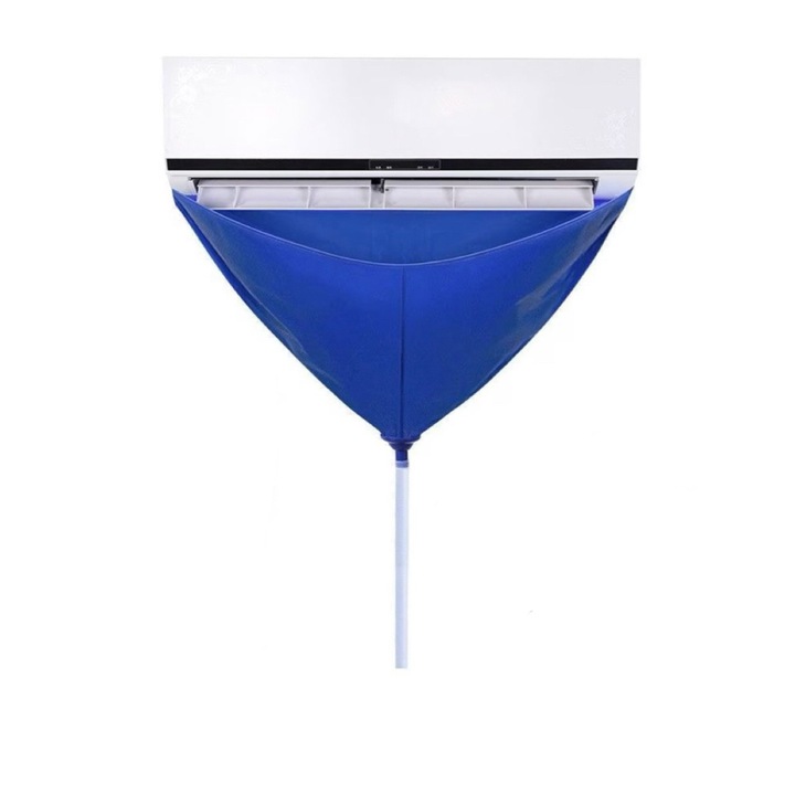 Ventoo Mosó zsák, vízálló klímaberendezés fertőtlenítéséhez és tisztításához, leeresztő tömlővel, kék