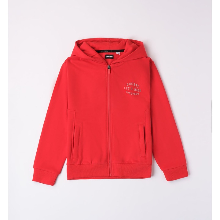 Hanorac cu gluga pentru baieti, Ducati, G.7619, Rosu