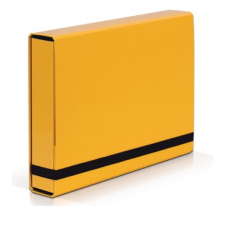 Папка с ластик, А4, 5 см, жълта, Netuno