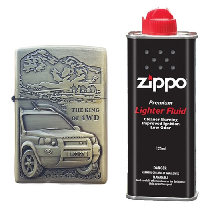 Bricheta metalica, 3D relief, lichid 125 ml, model king of 4wd m1, gaz, verde, Dalimag