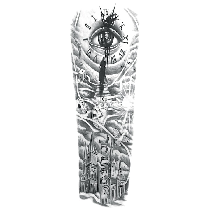 PEEIK Tatuaj temporar pentru brate sau picioare, marime mare 48 x 17 cm