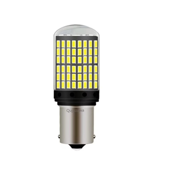 Bec LED Canbus 1156/BA15S P21W 3014, 144 LED-uri Marsarier, Lumina Alba 6000K, BZRSH
